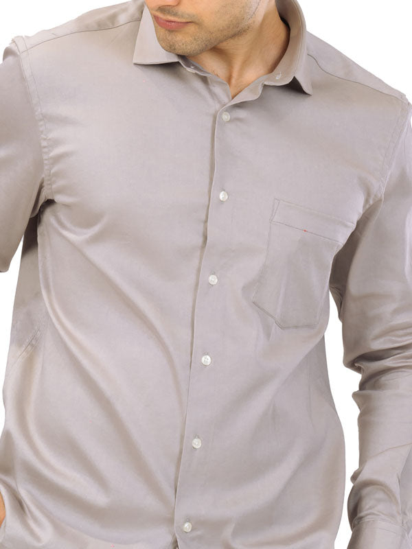 Eternal Grey Satin Stretch Shirt