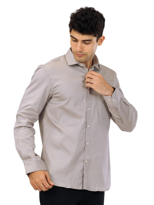 Eternal Grey Satin Stretch Shirt