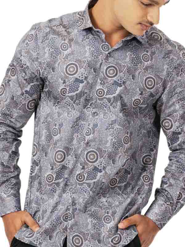 Swirled Grey Paisely Shirt