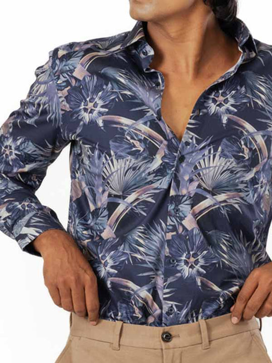 Dark Blue Tropical Shirt