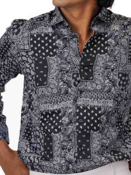 Black and White Paisely Shirt