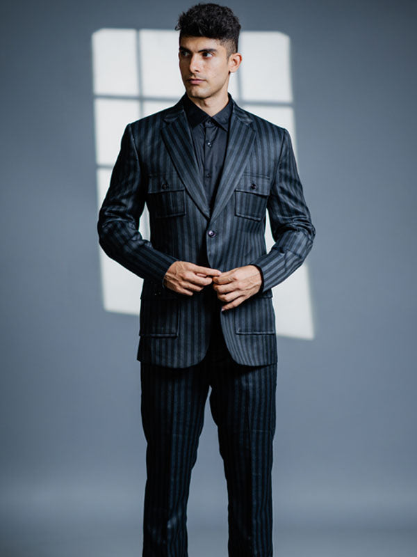 Grey & Black Suit Set